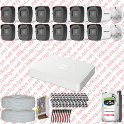 Hikvision 12 Kamera Fullhd Güvenlik Kamerası Set 1TB Hdd